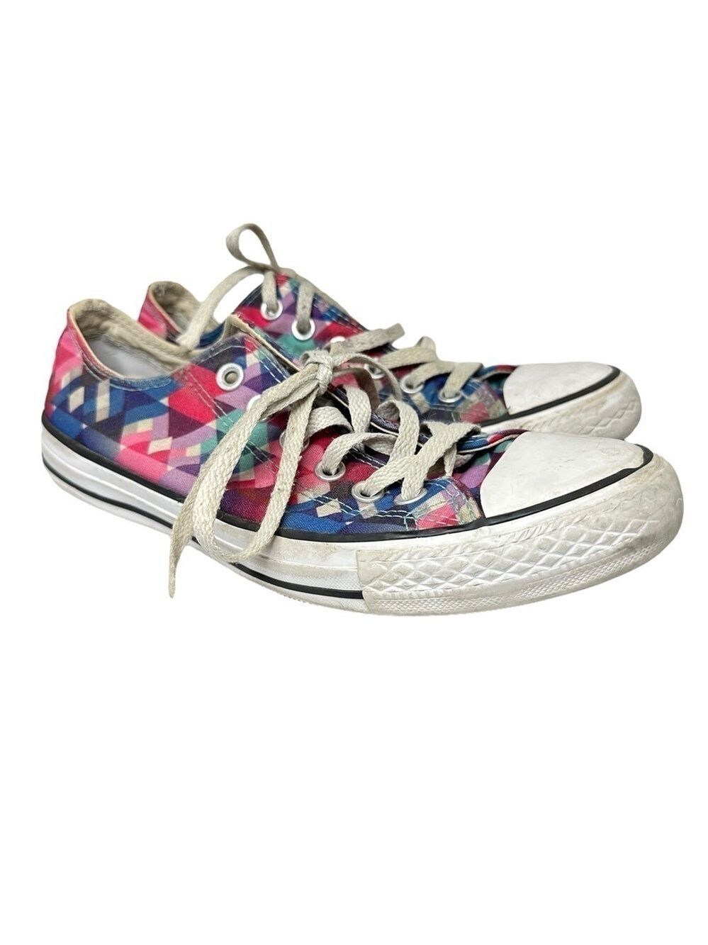 Converse All Star Diamond MultiColor Canvas Sneakers Unisex Size Mens 6 Womens 8